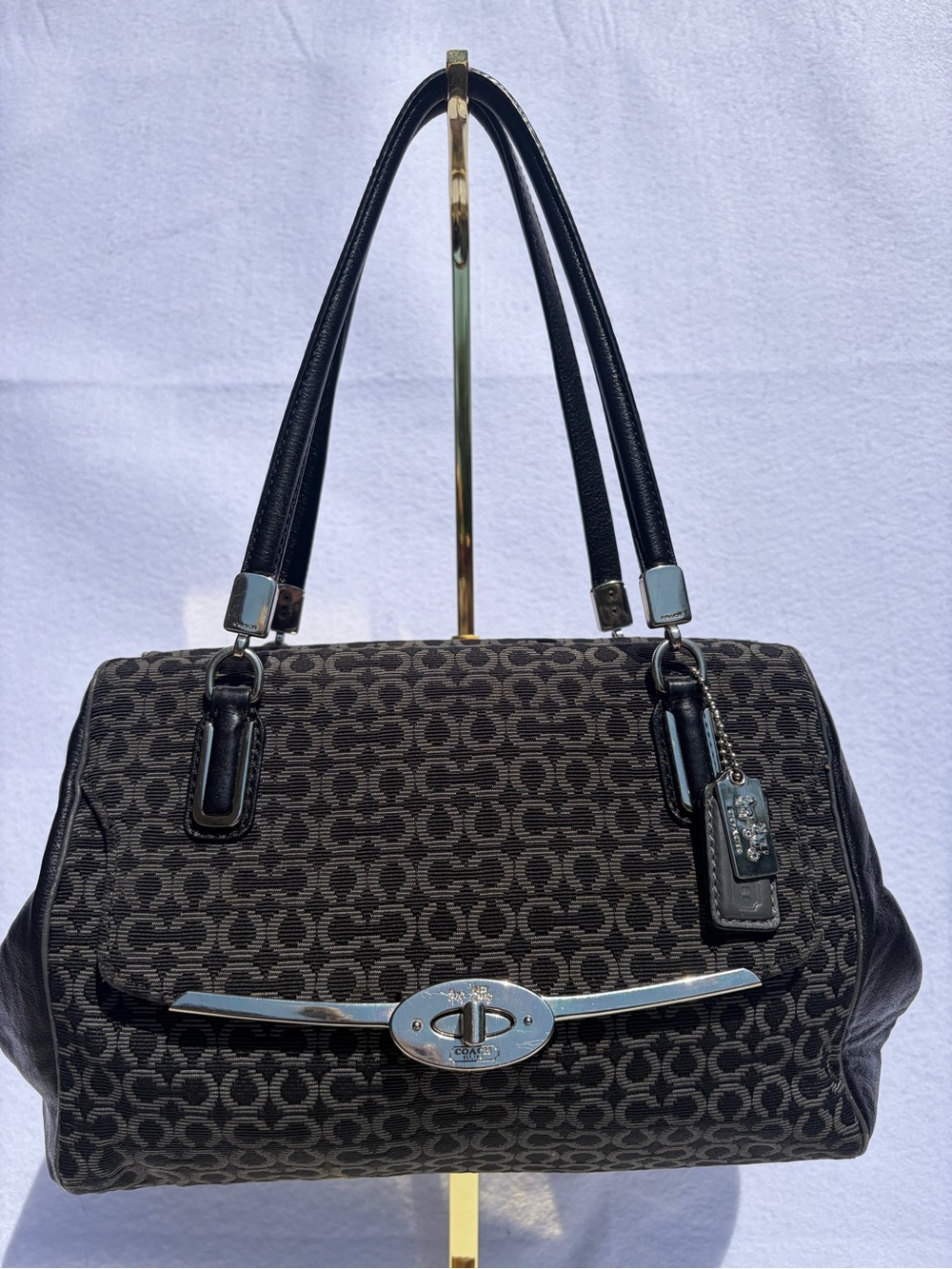 Vintage Coach Madison Madeline Needlepoint Op Art Satchel (Style #25215)